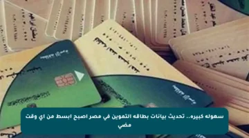 سهولة كبيرة.. تحديث بيانات بطاقة التموين في مصر أصبح أبسط من أي وقت مضى